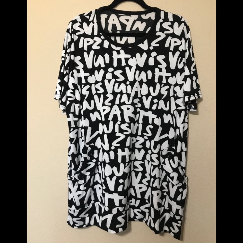 Black/White Printed Long Blouse